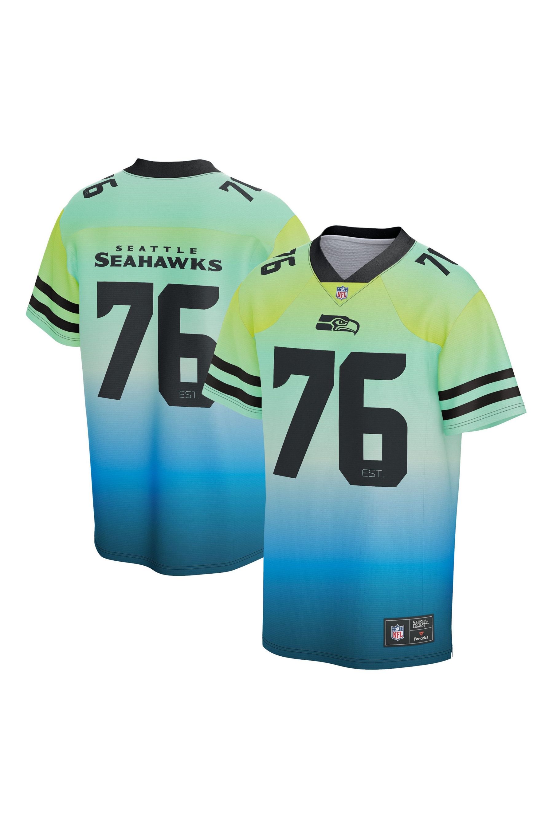 Buy Fanatics Green NFL Seattle Seahawks Gradient Foundation Jersey from Next Luxembourg