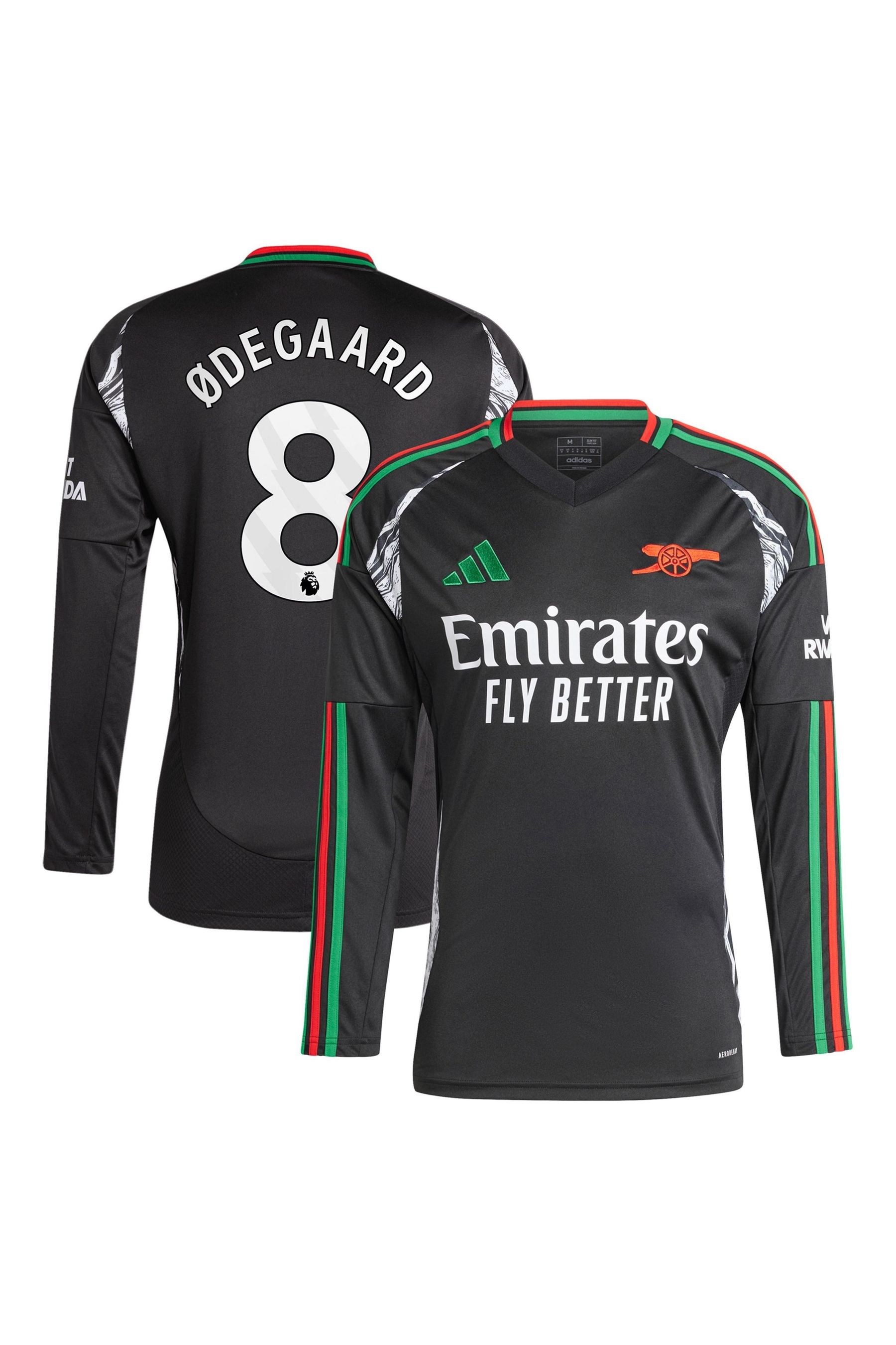 Buy adidas Black Odegaard 8 Arsenal Away 2024 25 Long Sleeve Football Shirts With Saka 7 Printing from the Next UK online shop