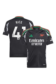 adidas Black Kids Arsenal Away 2024-25 Shirt With Rice 41 Printing - Image 1 of 3