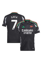 adidas Black Saka - 7 Kids Arsenal Away 2024-25 Shirt With Saka 7 Printing - Image 1 of 3