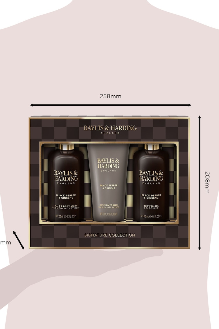 Baylis & Harding Pepper & Ginseng Mens Luxury Bathing Trio Gift Set - Image 5 of 5