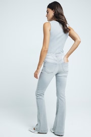 River Island Grey High Rise Tummy Hold Ankle Grazer Flare Jeans - Image 2 of 4