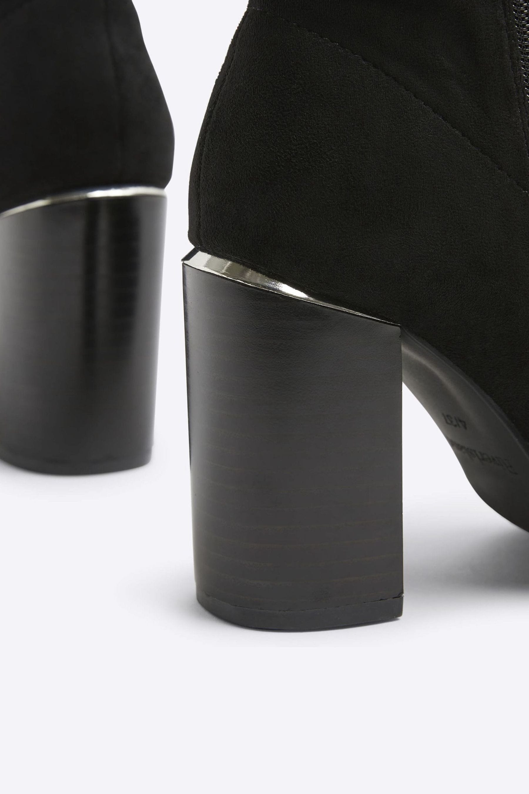 Buy River Island Black Slouch Heeled Ankle Boots from the Next UK online shop