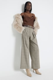 River Island Brown Belted Wide Leg Trousers - Image 1 of 4