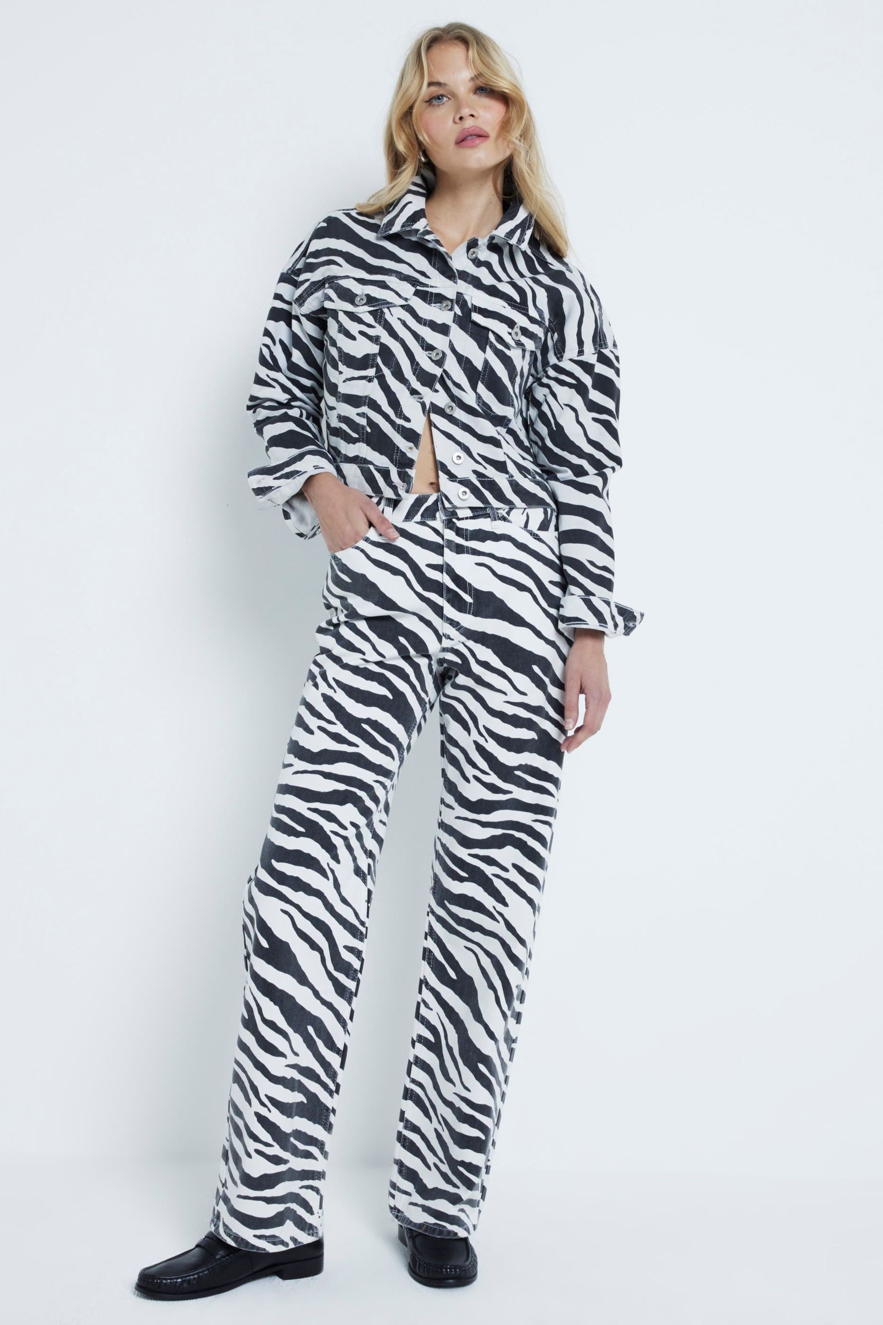 Zebra denim jacket new arrivals