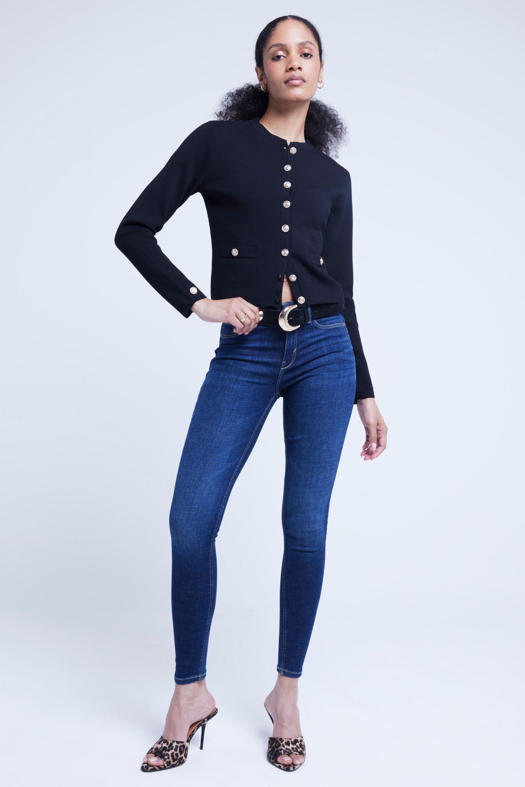 Buy River Island Blue Mid Rise Bum Sculpt Skinny Jeans from the Next UK online shop