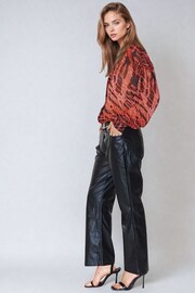 Religion Natural Oversized Georgette Shirt With High Low Hem In Hand Painted Prints - Image 4 of 6