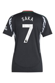 adidas Black Saka - 7 Womens Arsenal Away 2024-25 Shirt With Odegaard 8 Printing - Image 3 of 3