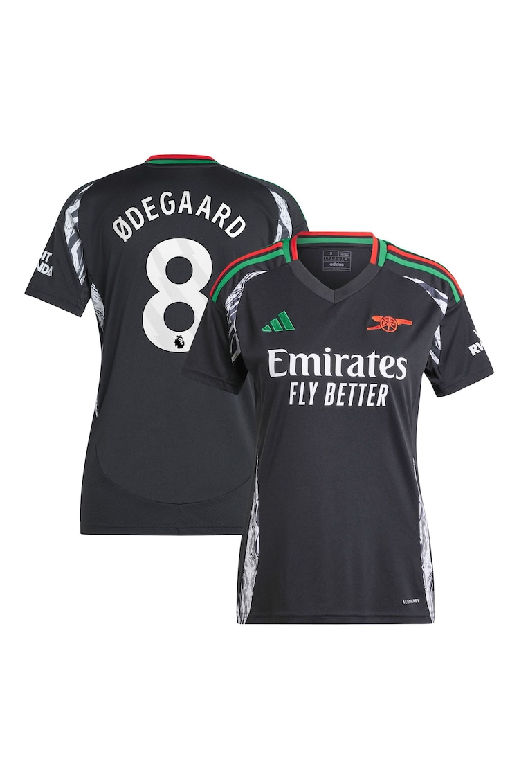 adidas Black Odegaard - 8 Womens Arsenal Away 2024-25 Shirt With Odegaard 8 Printing - Image 1 of 3