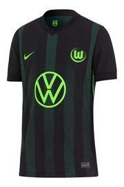 Nike Black VfL Wolfsburg Away Stadium Shirt 2024-25 Kids - Image 2 of 4