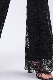 Religion Black Lily High waisted Flared Intricate Lace Trousers - Image 5 of 6