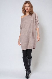 Religion Natural Nebula Knitted off the Shoulder Tunic Dress - Image 2 of 6