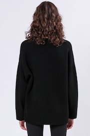 Religion Black Oversized Rock N Roll Lightning Bolt Jumper in Soft Yarn - Image 3 of 6