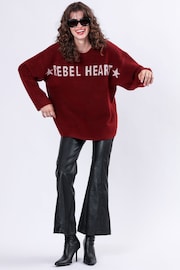 Religion Red Oversized Rebel Heart Jumper with Stars - Image 5 of 6