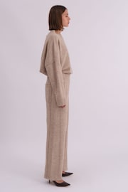 Religion Natural Rick Slouchy and Soft Knitted Lounge Trousers with Matching Jumper Set - Image 4 of 6