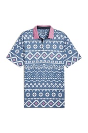 Puma Mens Fair Isle Print Golf Polo Shirt - 圖片 1，共 2