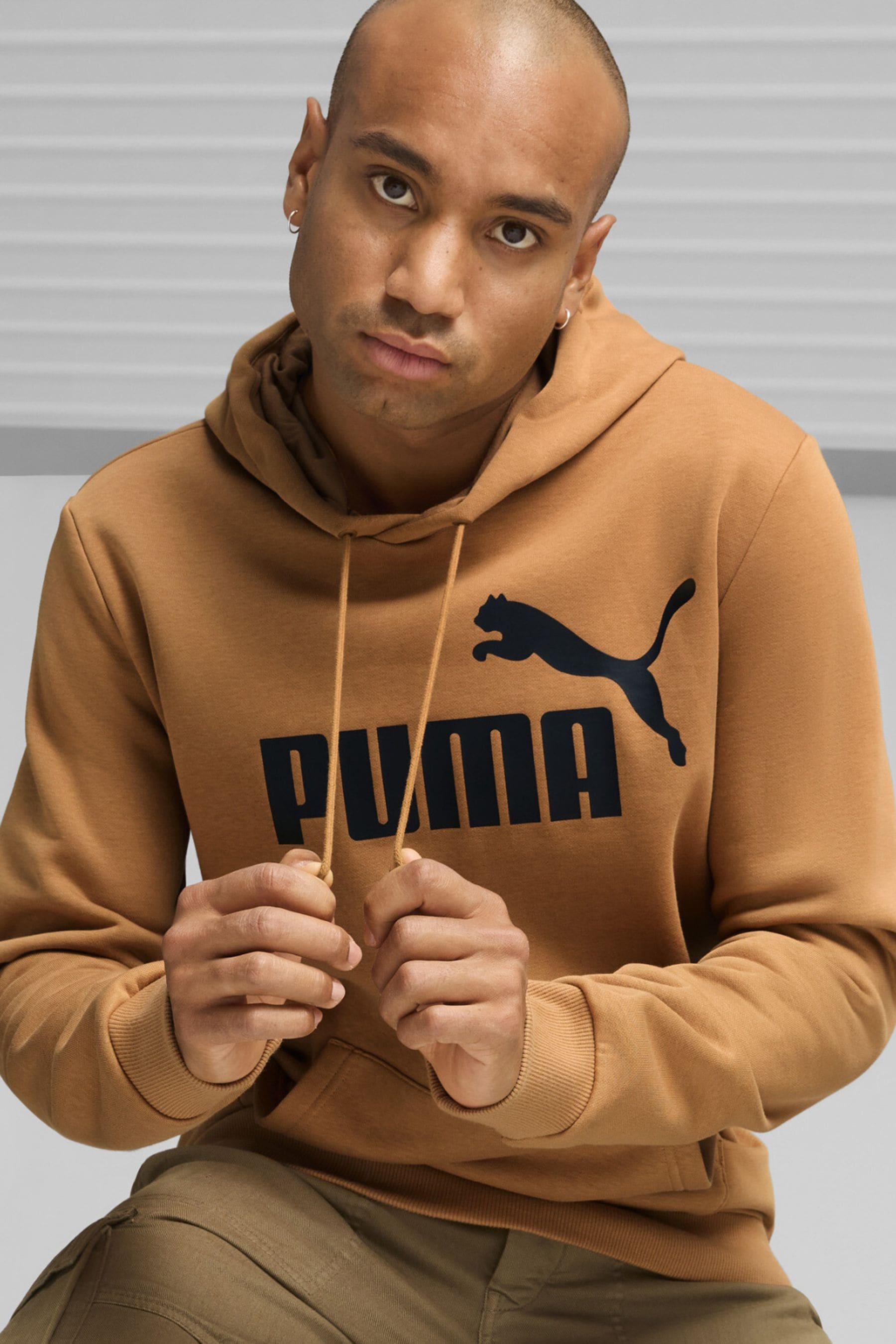Buy Puma Brown Light Mens Essentials Big Logo Hoodie from the Next UK online shop