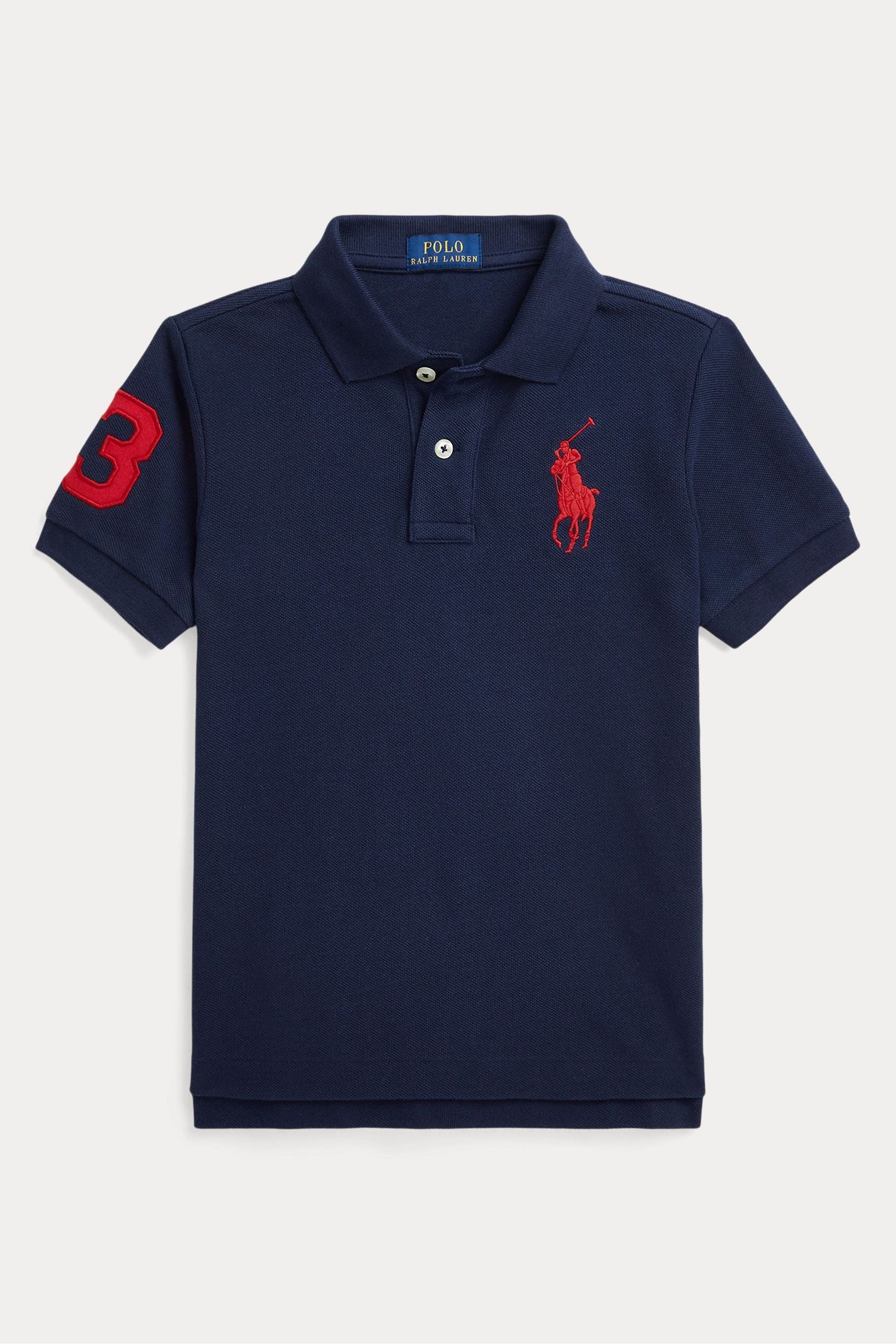 Polo Ralph Lauren Boys Big Blue Pony Pique 100 Cotton Polo Shirt