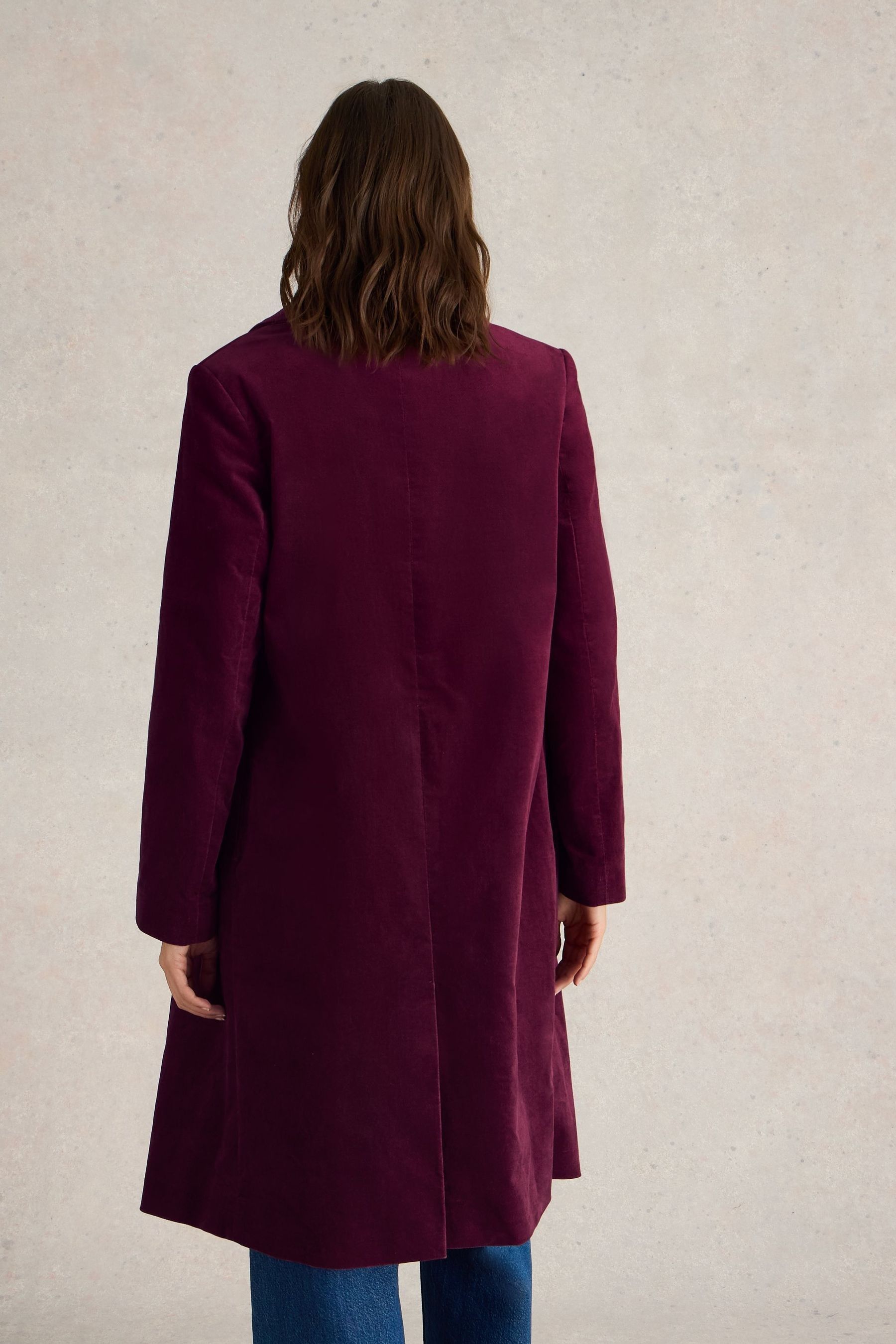 Purple velvet trench coat top