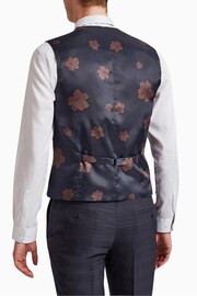 Ted Baker Tailoring Blue High Twist Check Slim Waistcoast - Image 2 of 3