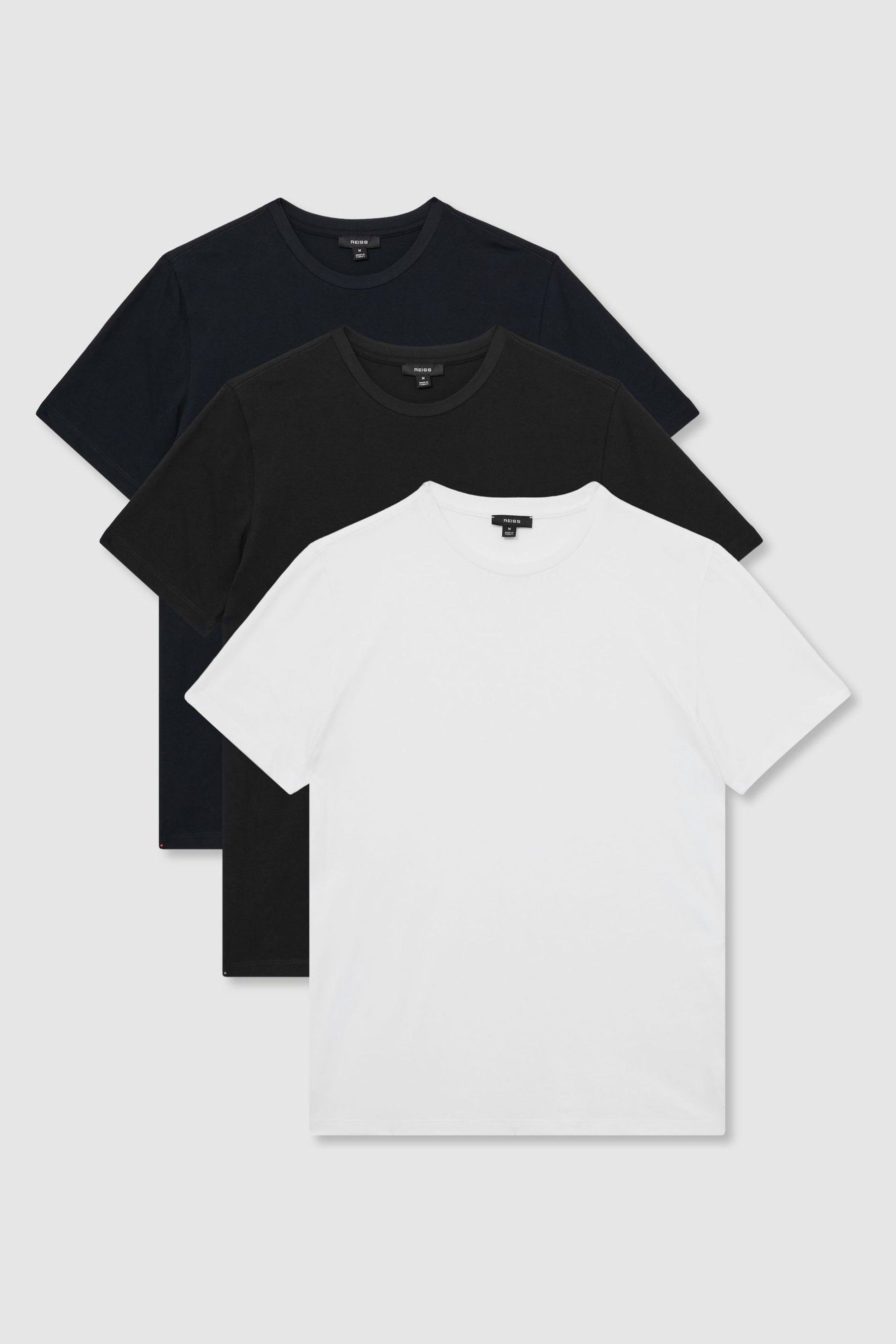 Buy Reiss White Black Navy Praise Cotton Jersey Crew Neck T Shirt from the Next UK online shop