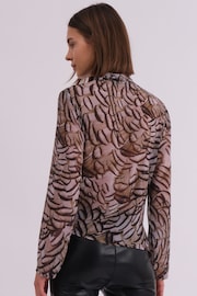 Religion Natural Infinity Wrap Top With Tie Front in Hand-Painted Prints - Image 2 of 6