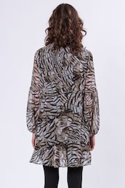 Religion Natural Infinity Mini Tunic Dress With Cuffed Sleeves In Hand Painted Prints - Image 3 of 6