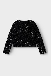 Name It Black Long Sleeve Sequin Bow Cardigan - Image 4 of 5