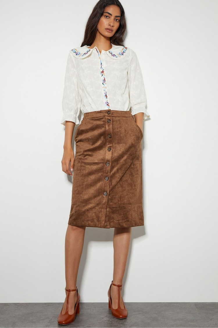 Monsoon Amber Suedette Pencil Skirt - 圖片 1，共 5