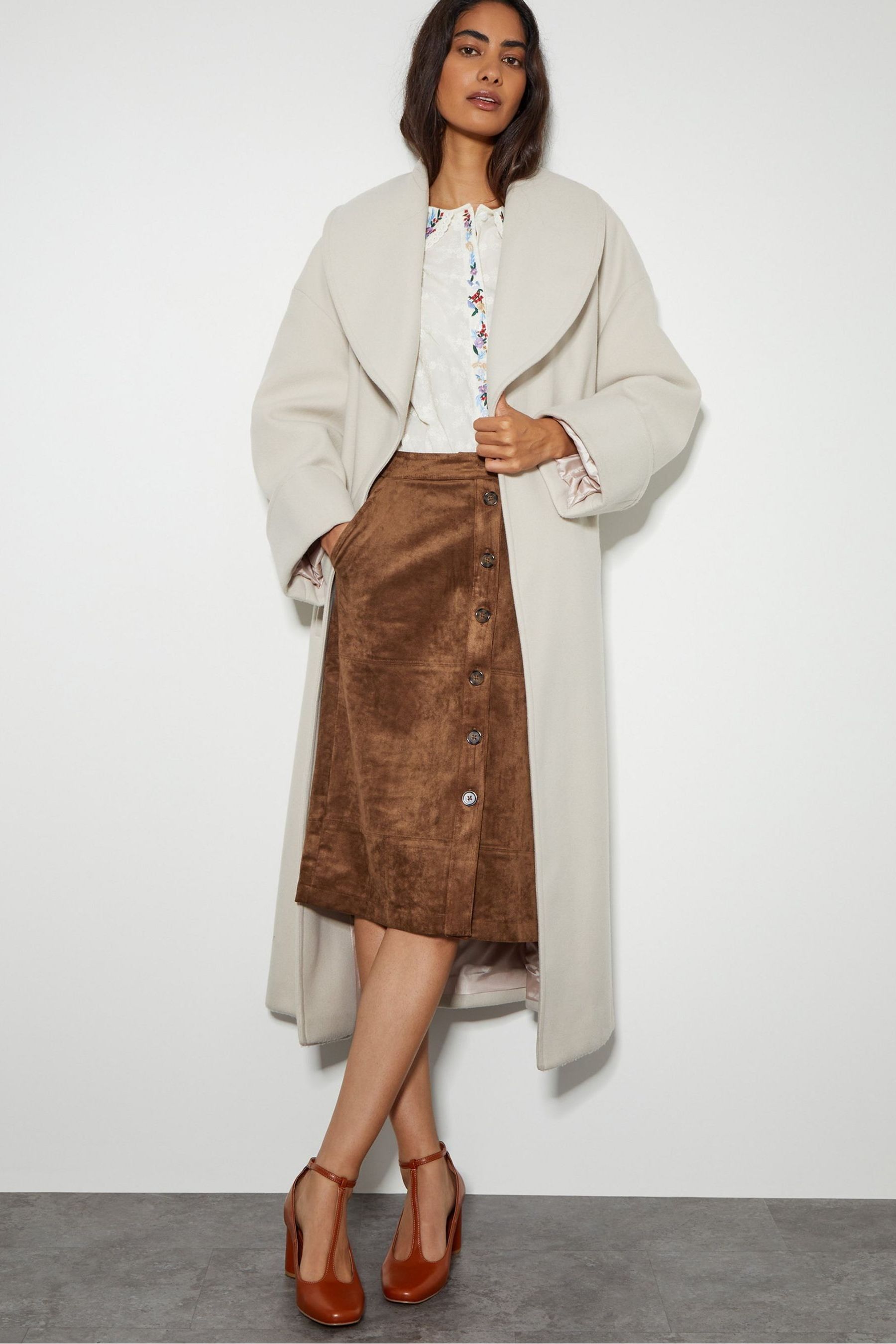 Brown pencil skirt 5t cheap