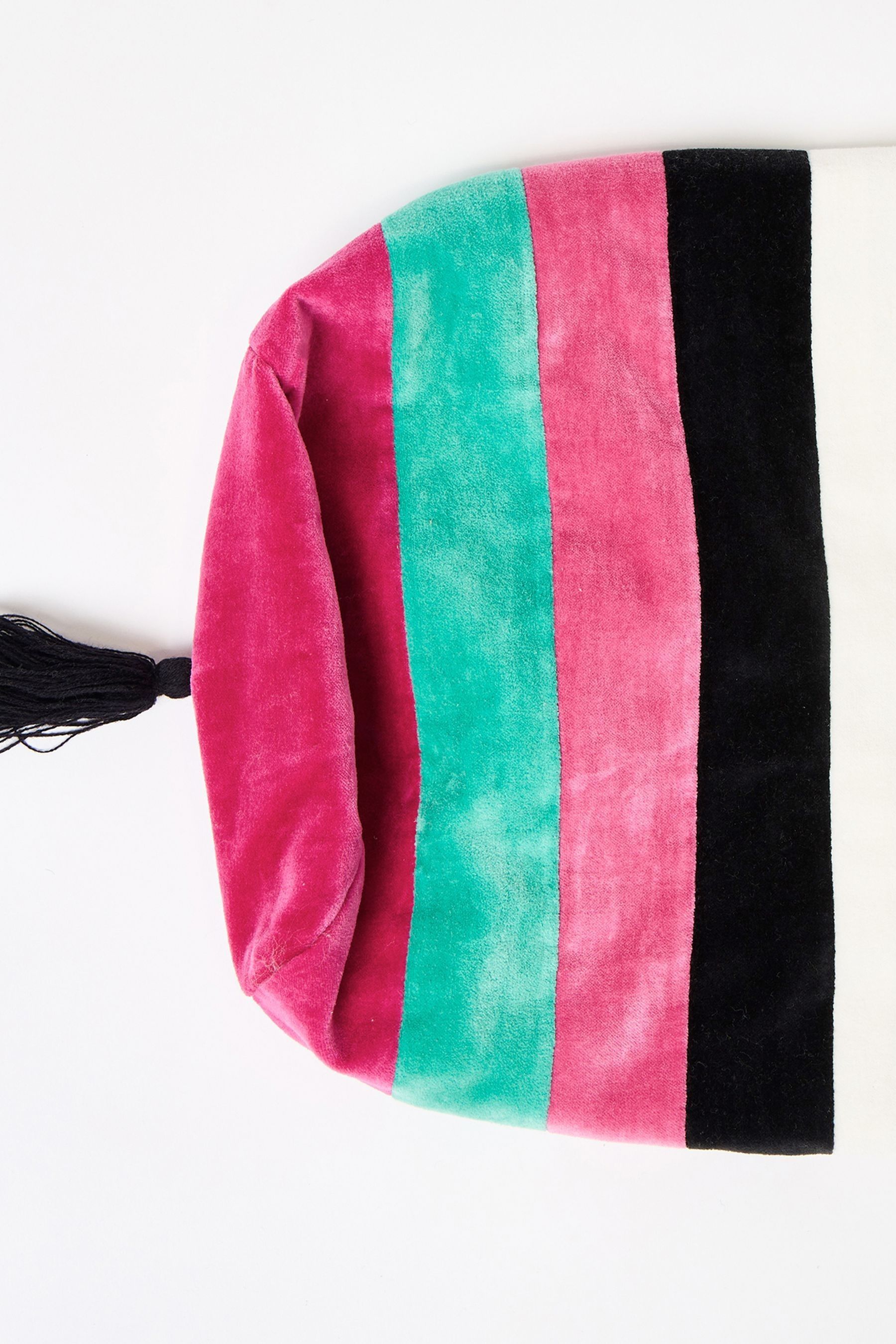 Buy Oliver Bonas Black Patchwork Stripe Bolster Cushion Cover from the