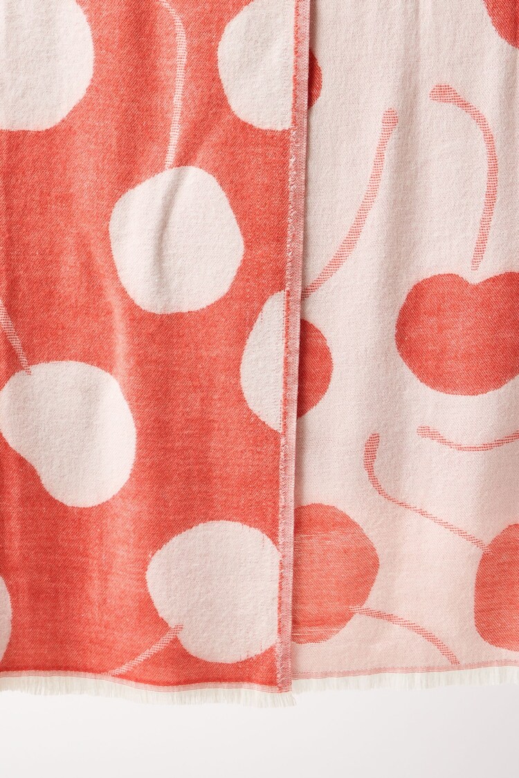 Oliver Bonas Red Cherries Jacquard Throw - Image 5 of 5