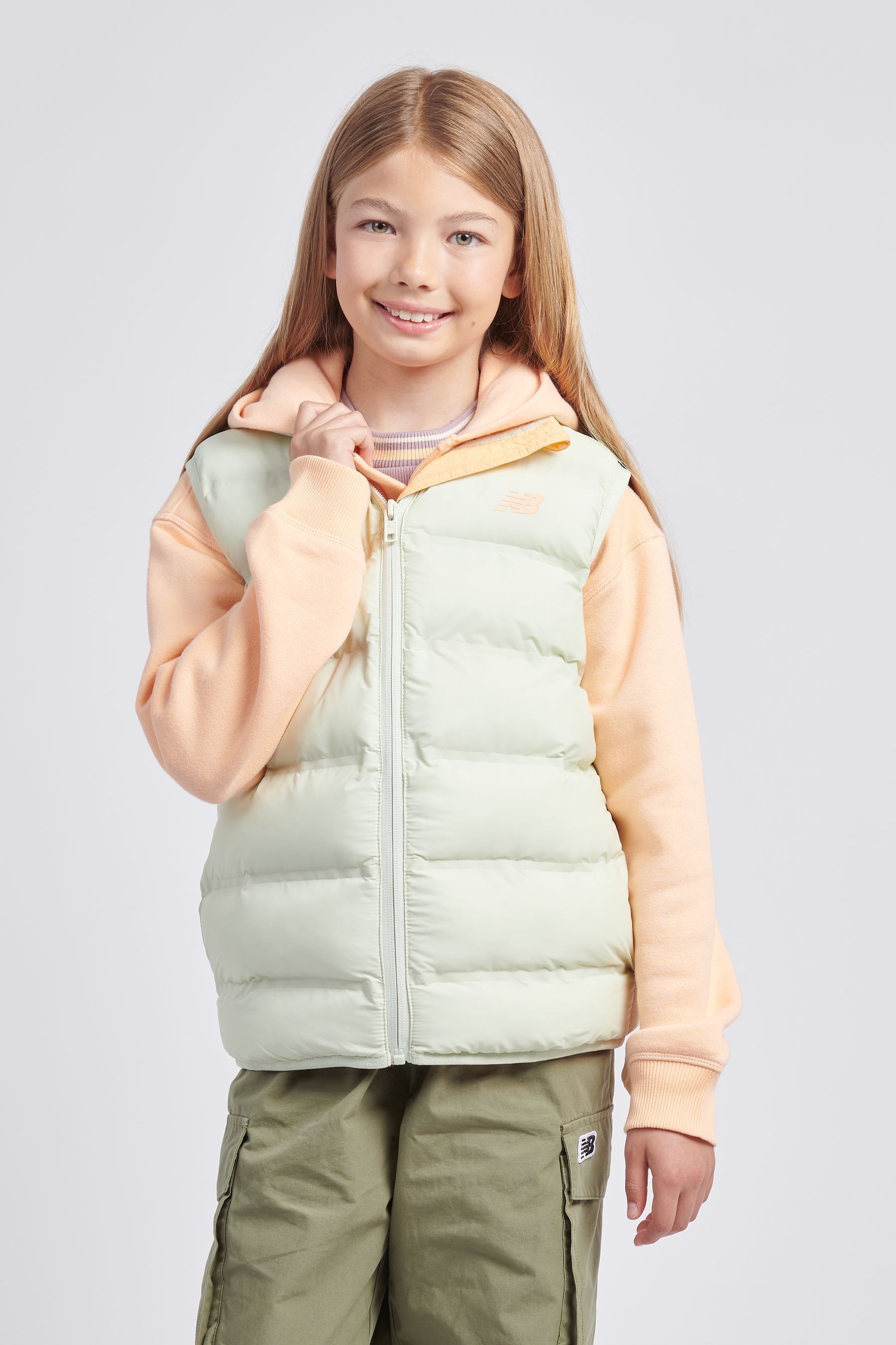 New Balance Green Girls Bond Quilted Gilet 910years