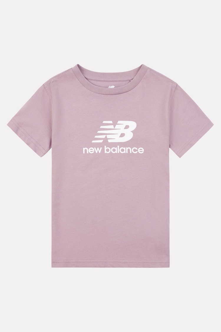 New Balance Red Girls Stacked Logo T-Shirt - Image 1 of 3