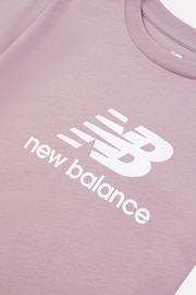 New Balance Red Girls Stacked Logo T-Shirt - Image 3 of 3