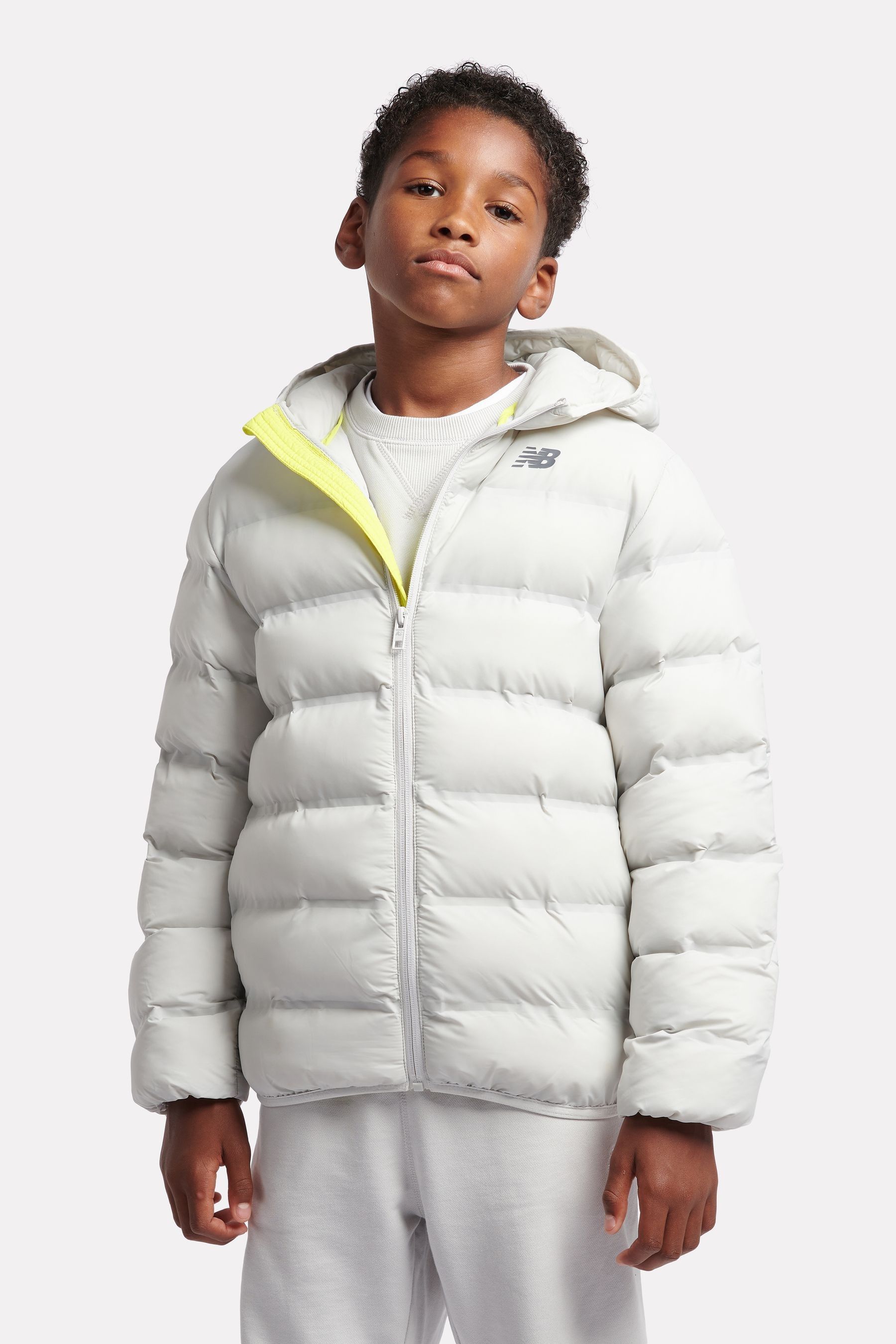 New Balance Grey Boys Bond Quilted Jacket