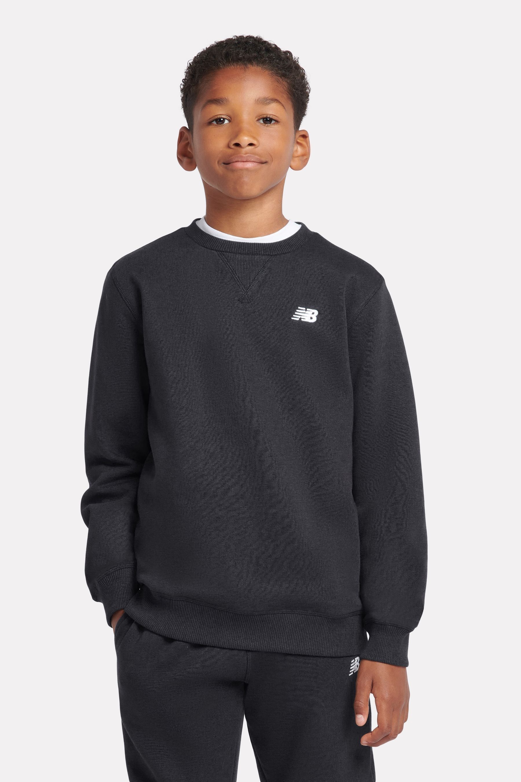 New Balance Black Boys Small Logo Sweatshirt