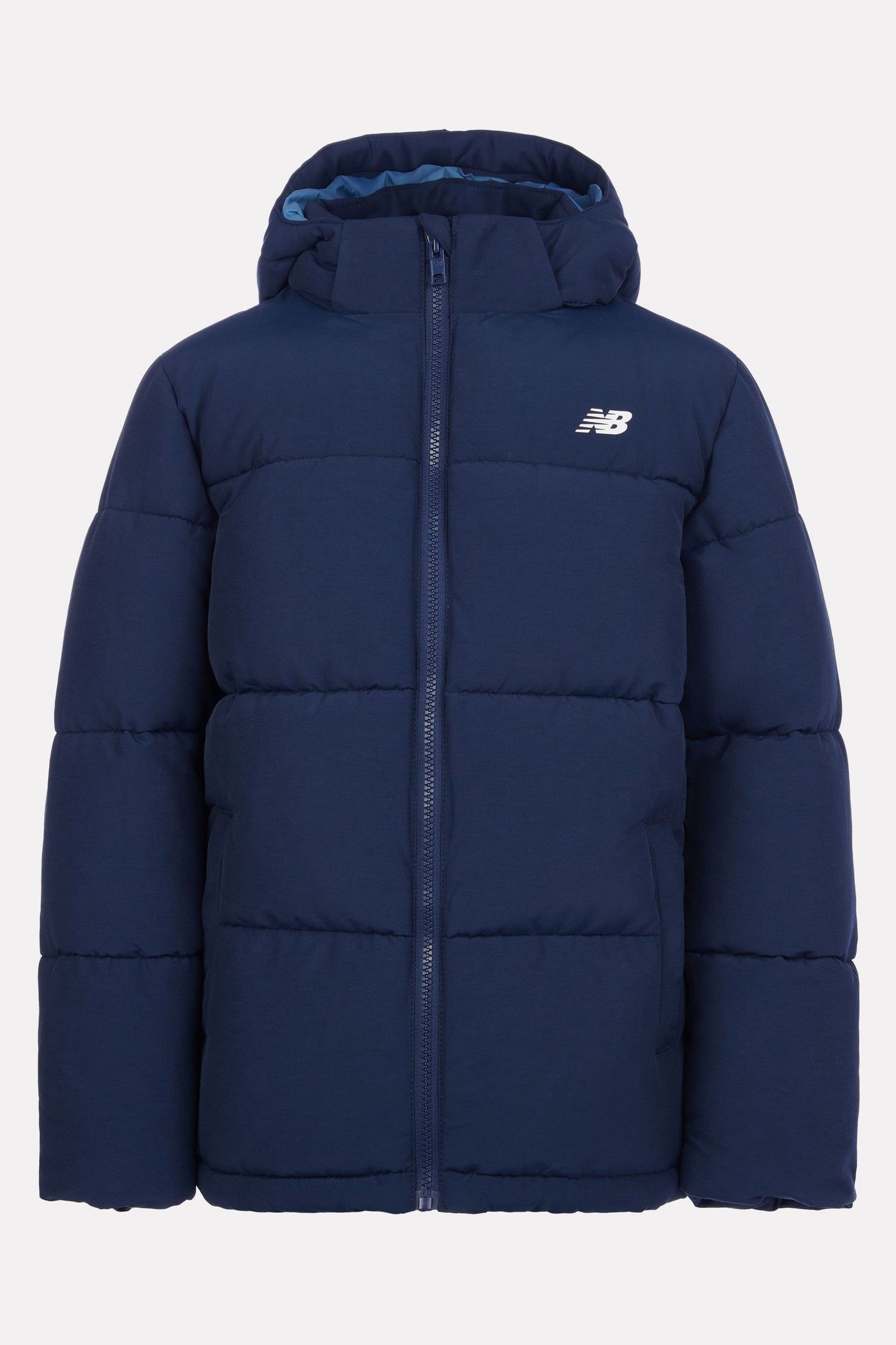 New Balance Blue Boys Wide Baffle Puffer Coat