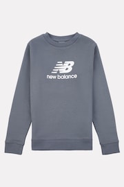 New Balance Blue Boys Stacked Logo Sweatshirt - Image 1 of 3