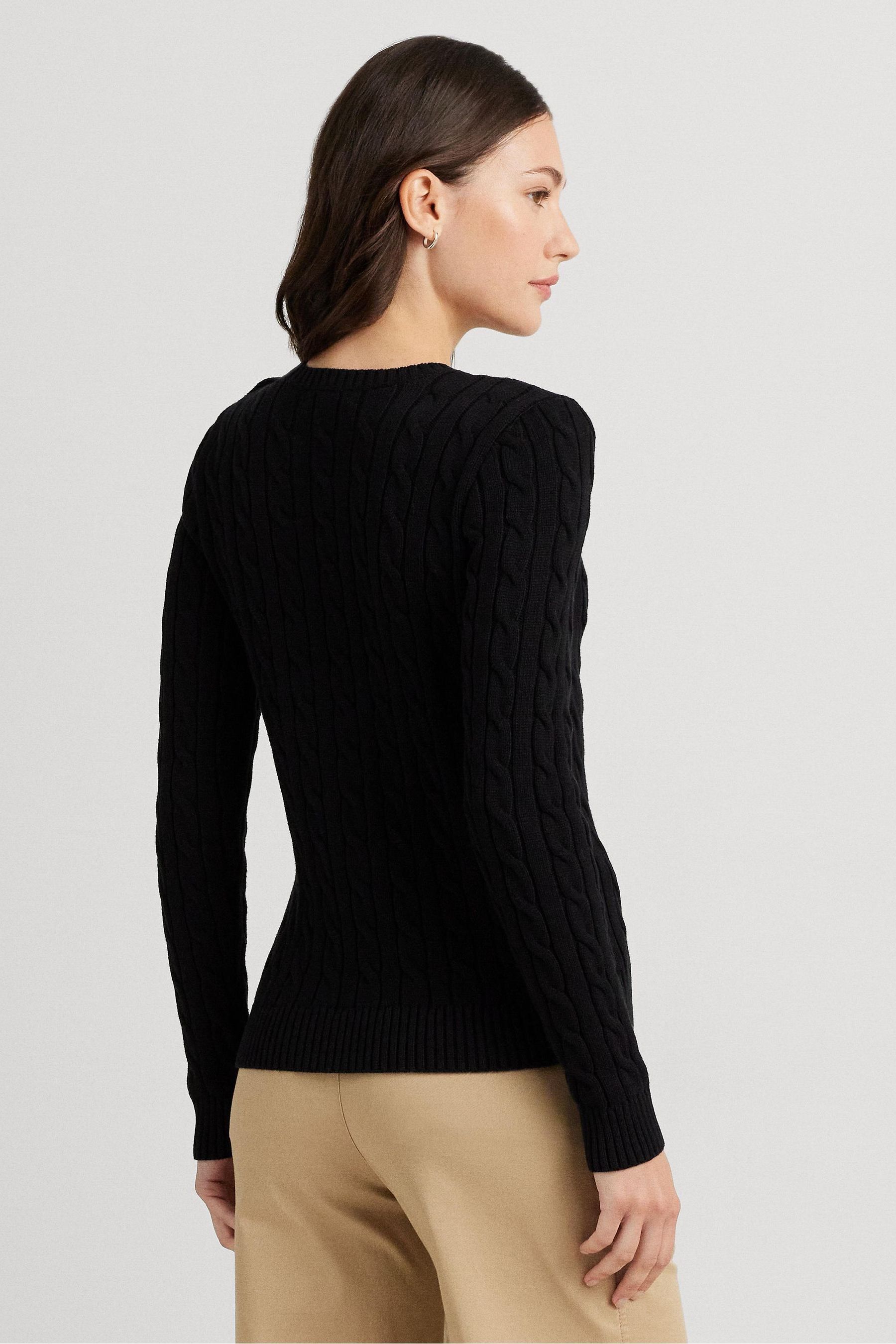 Buy Lauren Ralph Lauren Button Trim Cable Knit 100 Cotton Sweater from the Next UK online shop