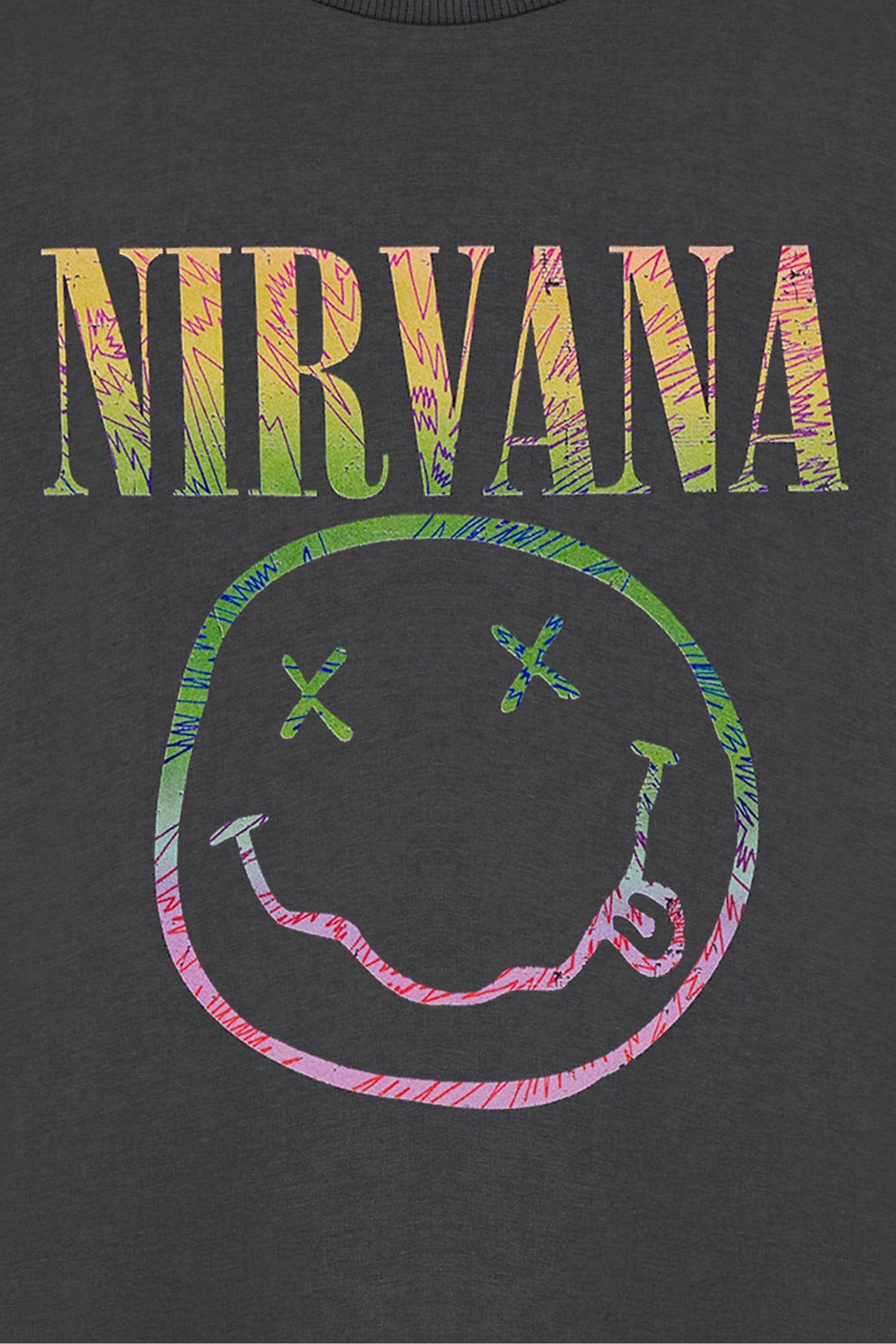 Vanilla Underground Grey Kids Nirvana Licensed 100 Cotton T Shirt