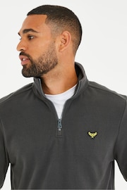 Threadbare Grey Chrome 1/4 Zip Fleece Sweatshirt - Image 4 of 4