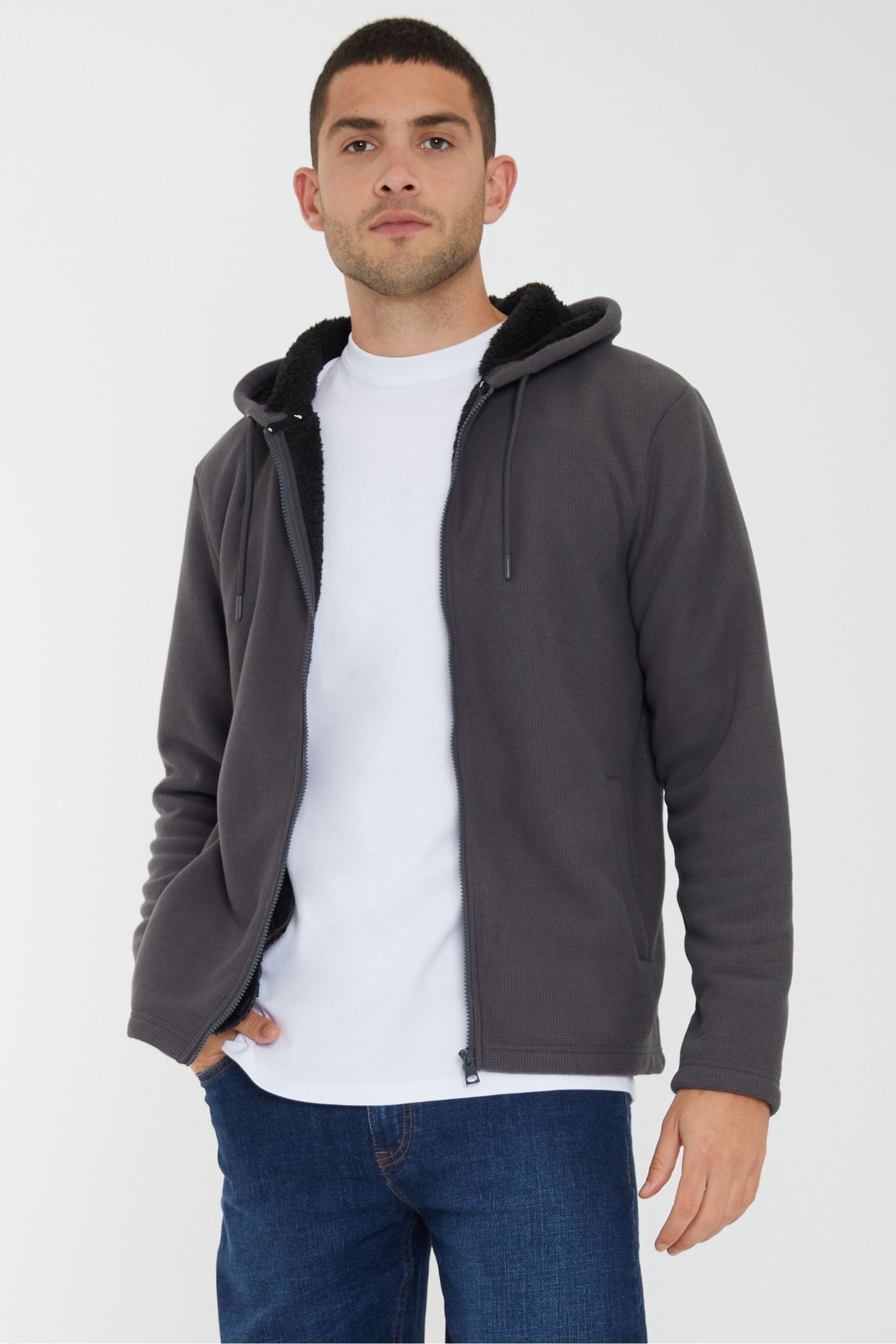 Sherpa zip thru hoodie online