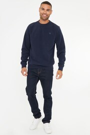 Threadbare Blue Microfleece Crew Neck Sweatshirt - Image 2 of 4