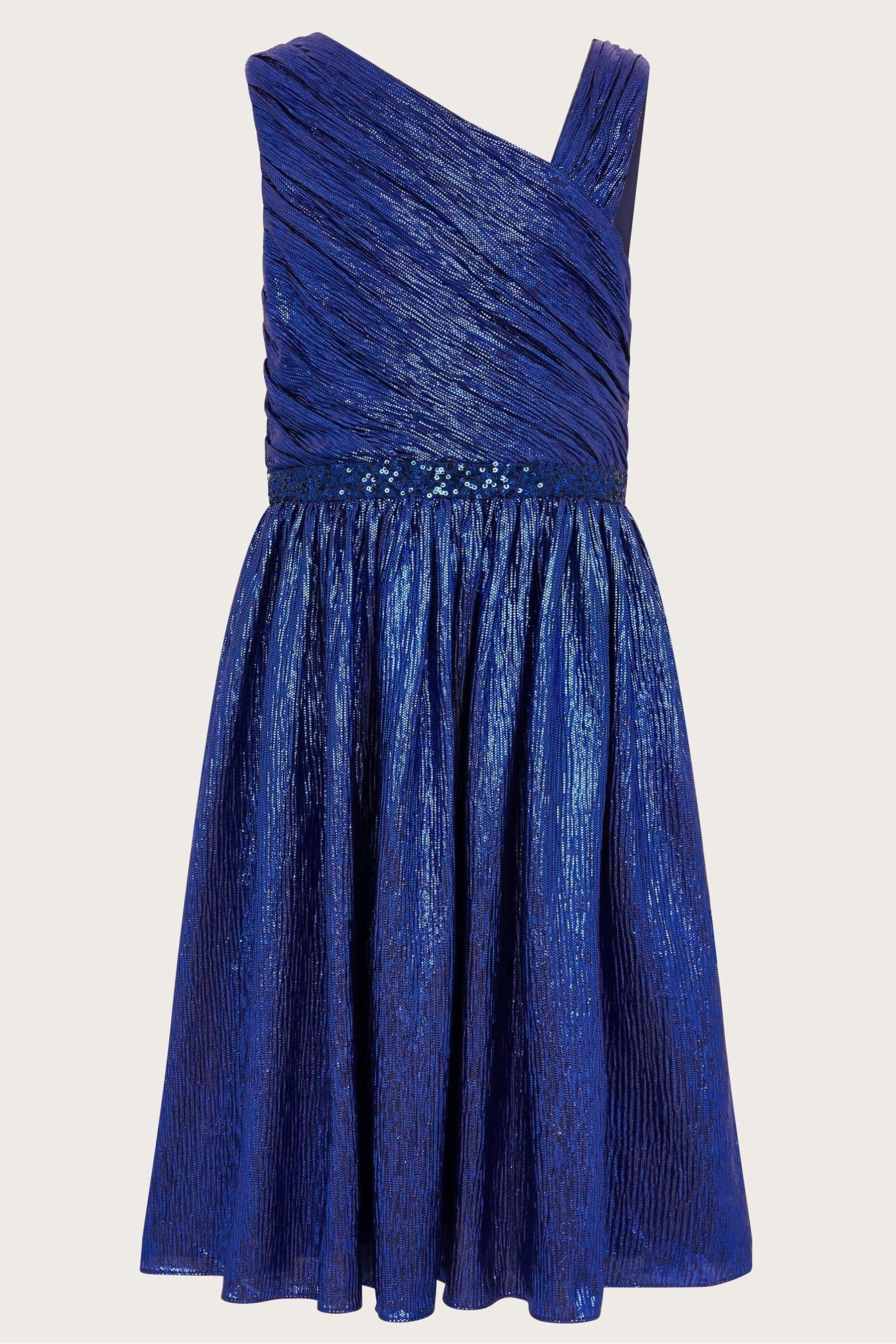 Buy Monsoon Blue Abigail Metallic Drape Sequin Dress from Next Luxembourg