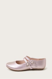 Monsoon Pink Shiny Two Strap Ballerinas Flats - Image 3 of 3