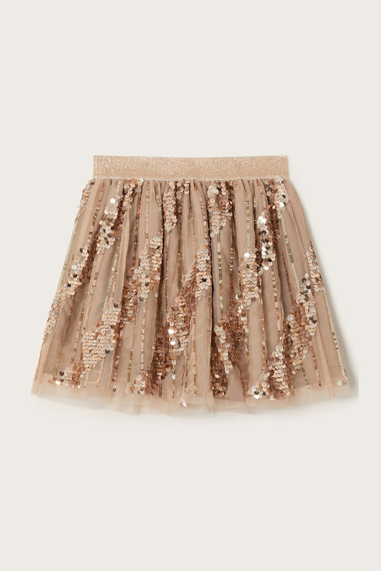 Monsoon Gold Sequin Tulle Skirt - Image 2 of 3