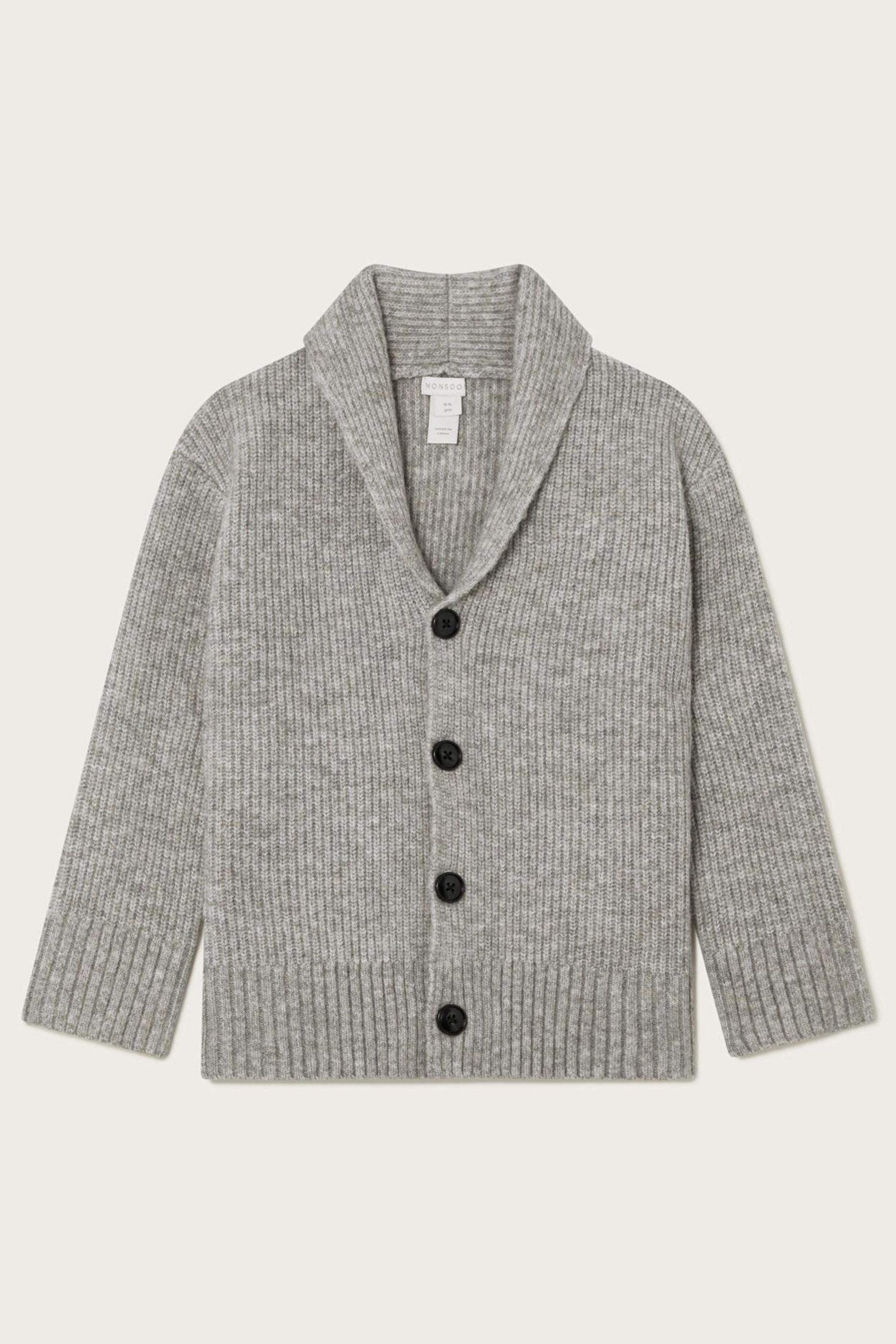 Buy Monsoon Grey Shawl Collar Chunky 100 Cotton Cardigan from Next Luxembourg