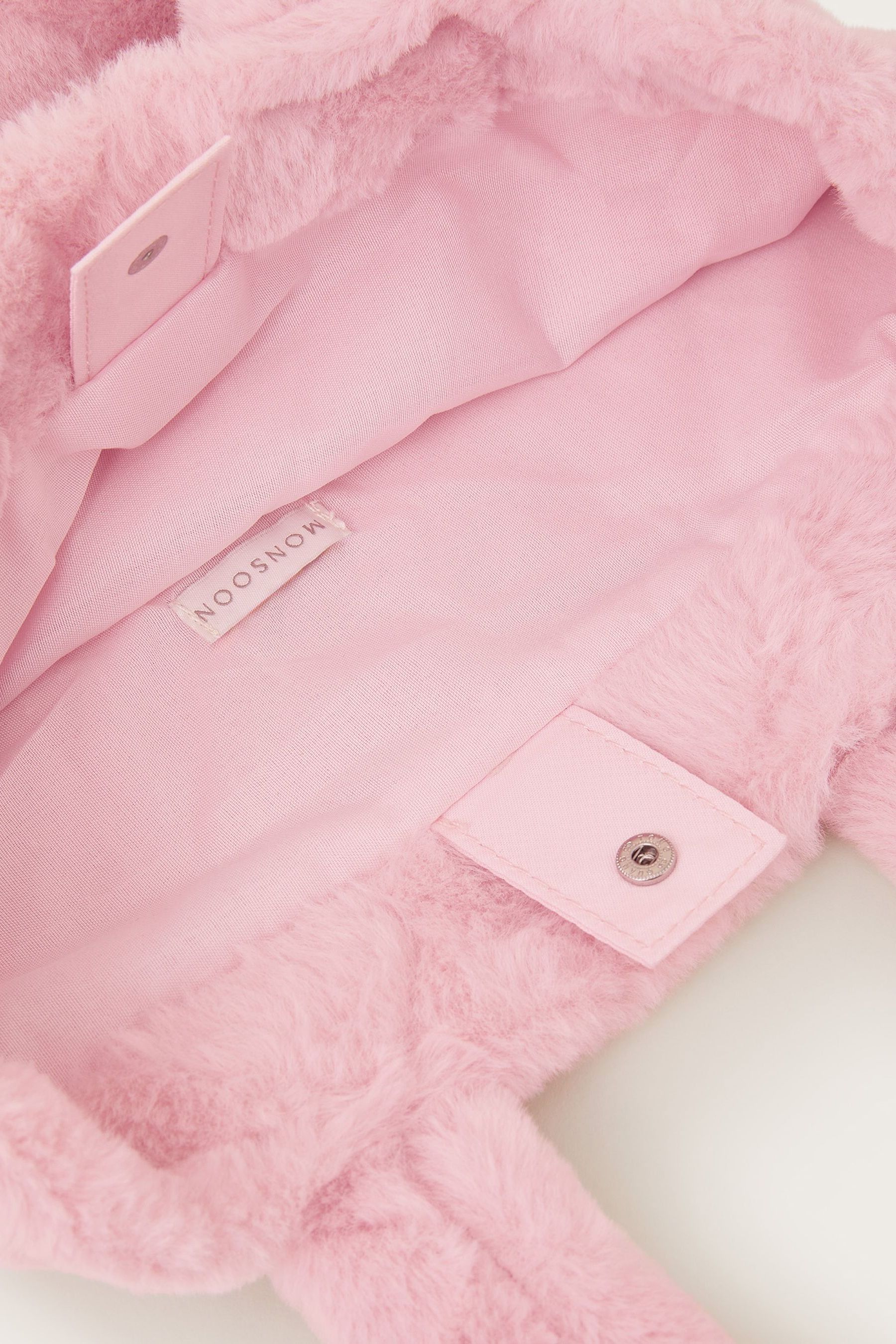 Pink fluffy tote bag top