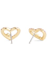 COACH Pink Signature Pavé Heart Stud Earrings - Image 2 of 3